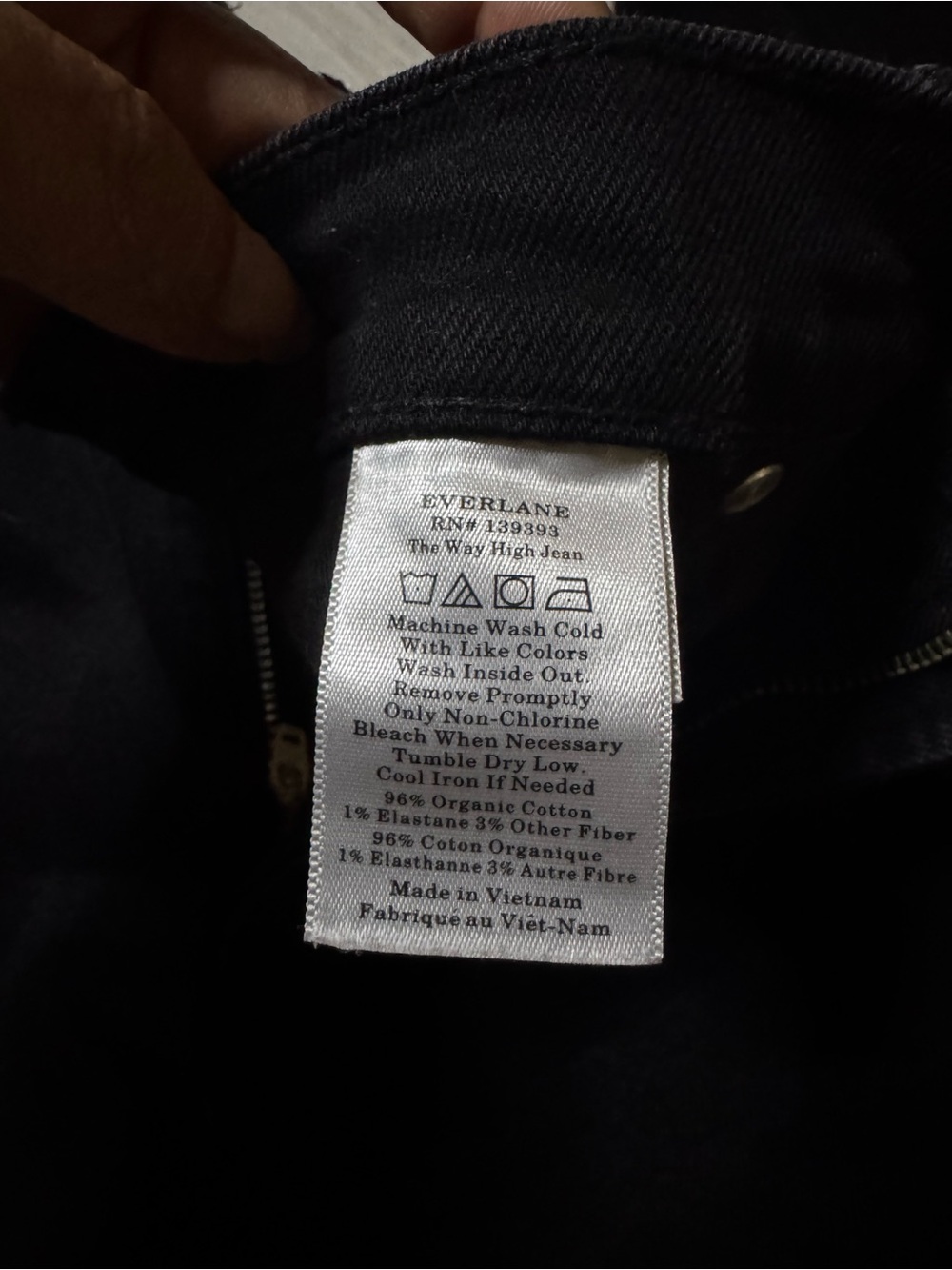 EVERLANE | The Way High Jean in Black | Raw Hem | Straight Leg | Size 27 Regular - Picture 7 of 9
